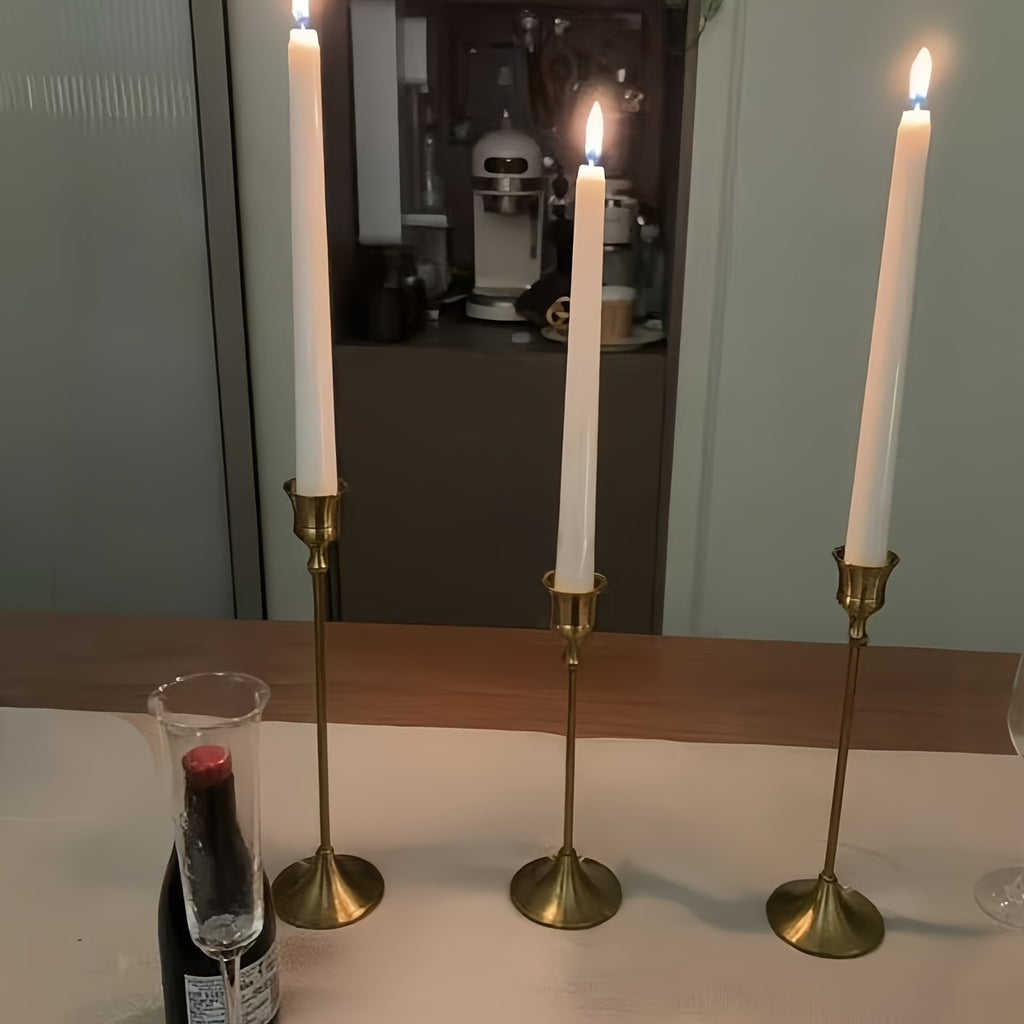 “Lumière Elegance” – 6-Piece European-Style Metal Candlestick Set
