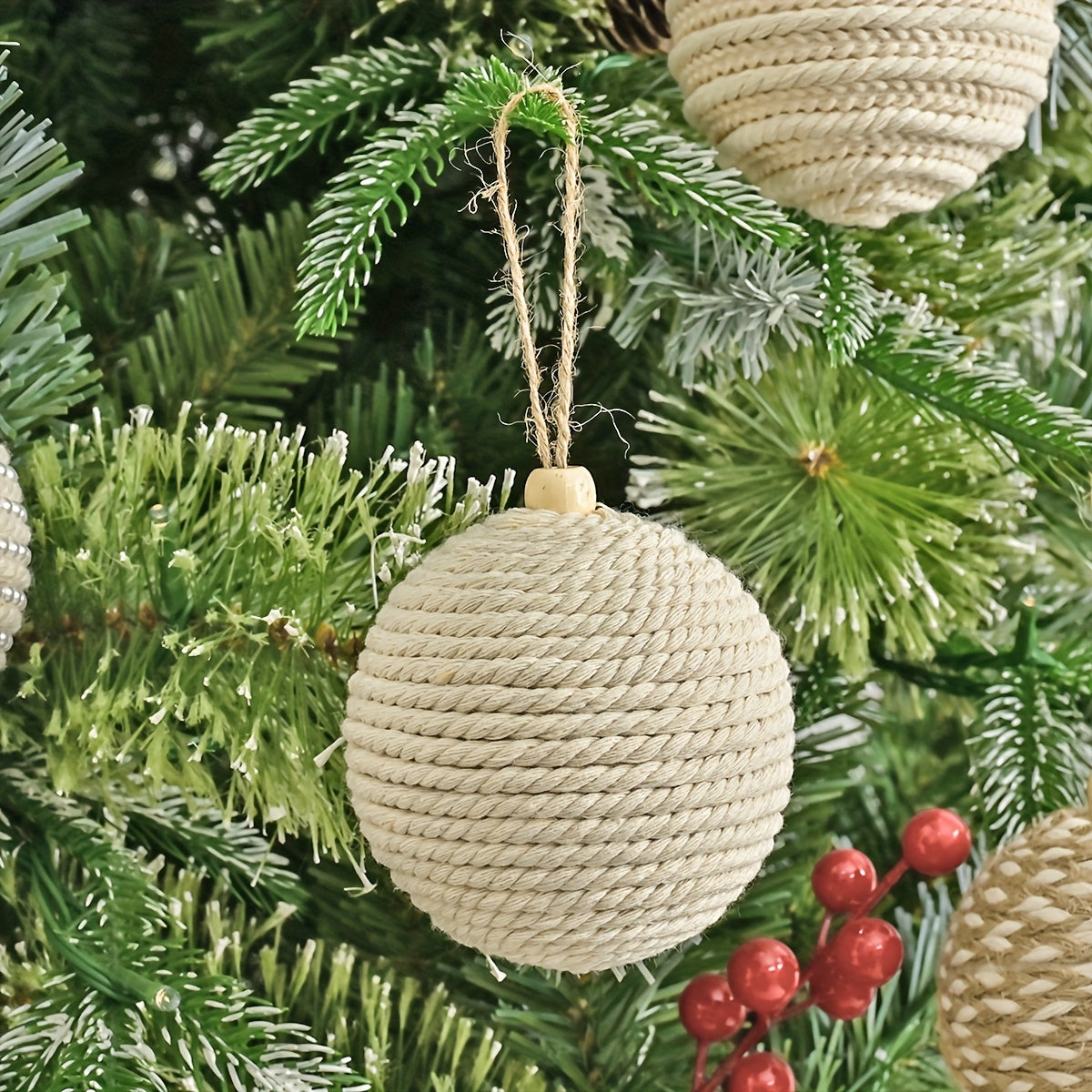 Boho Jute Charm Ornament Set