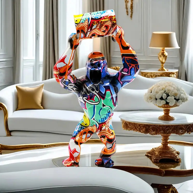 Graffiti Gorilla Art Statue