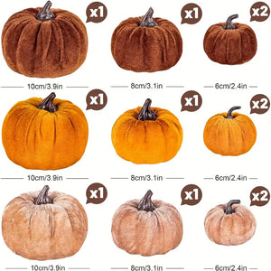 Velvet Autumn Charm – 12pcs Pumpkin Décor Set
