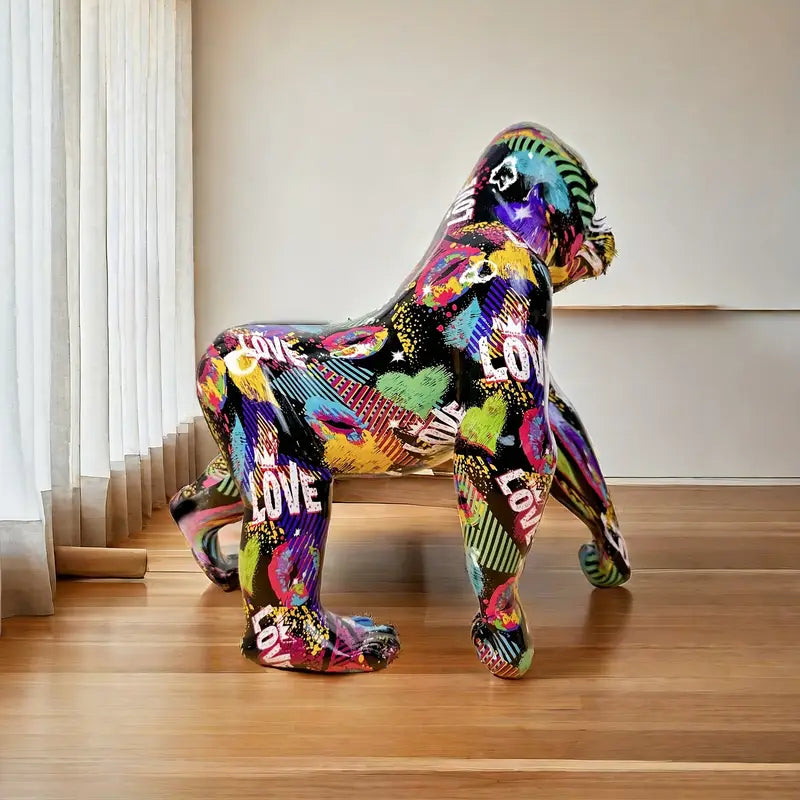 Graffiti Gorilla Sculpture - LOVE Edition