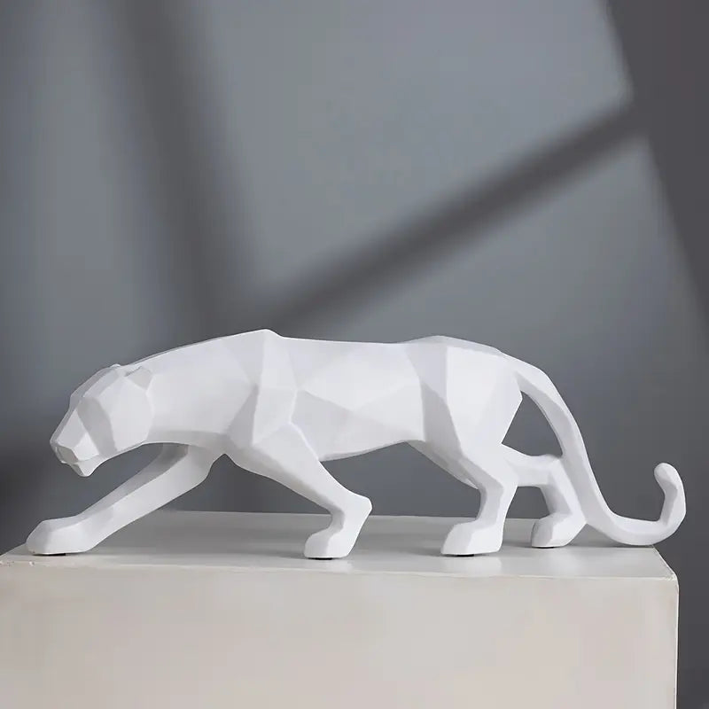 Modern Abstract Geometric Panther Statue