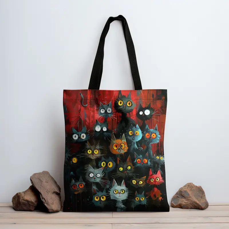 ArteFelis™ | Canvas Tote with Colorful Cat Design