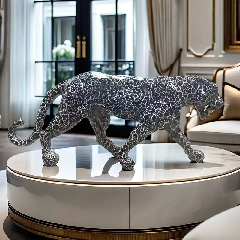 Black and White Leopard Statue