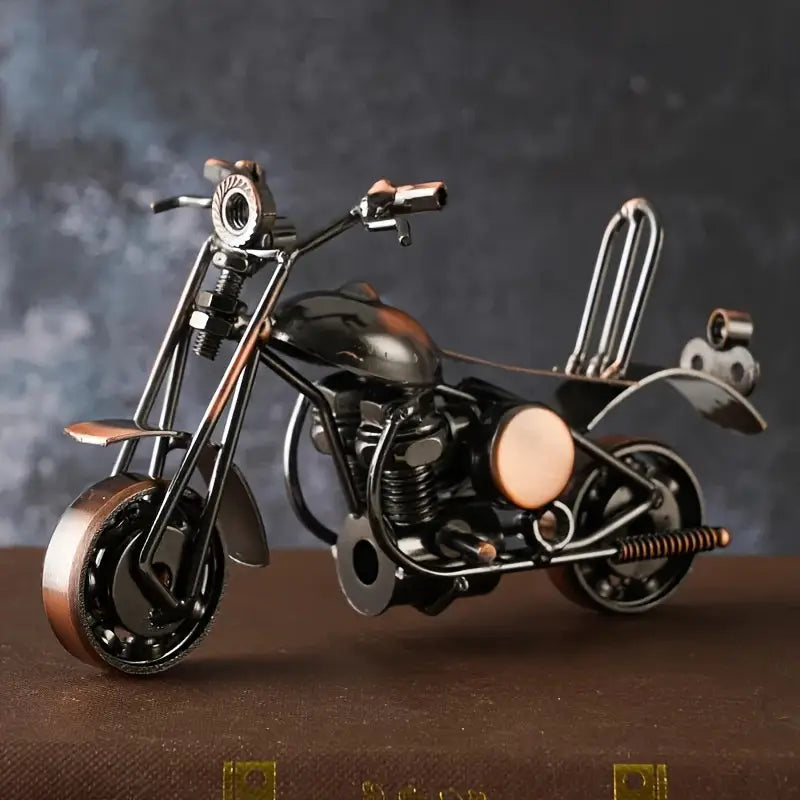 “Iron Rider” — Vintage Metal Motorcycle Figurine