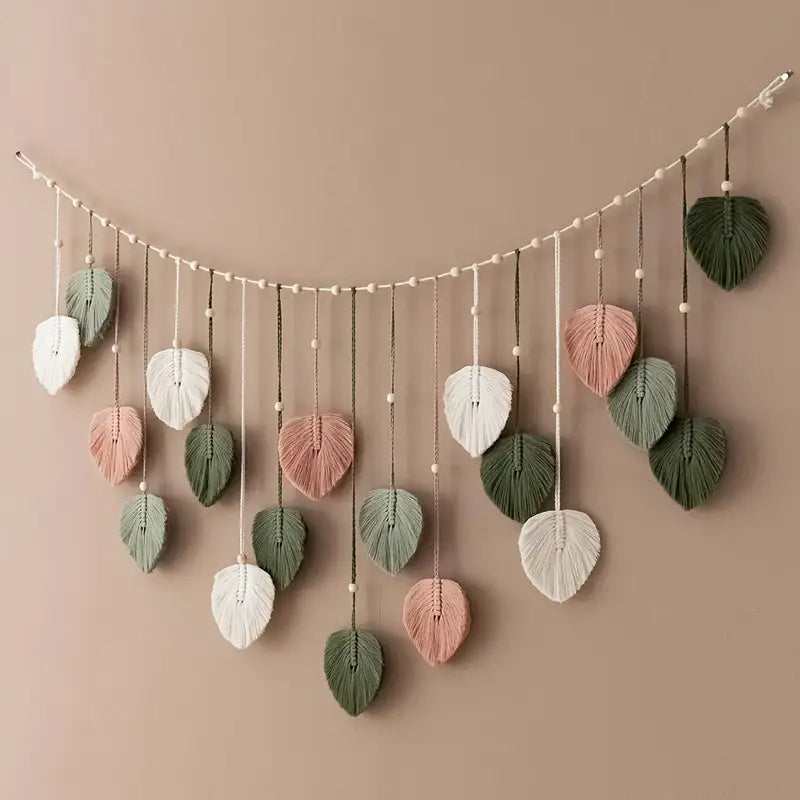 Soleil Botanique – Boho Leaf Woven Wall Art