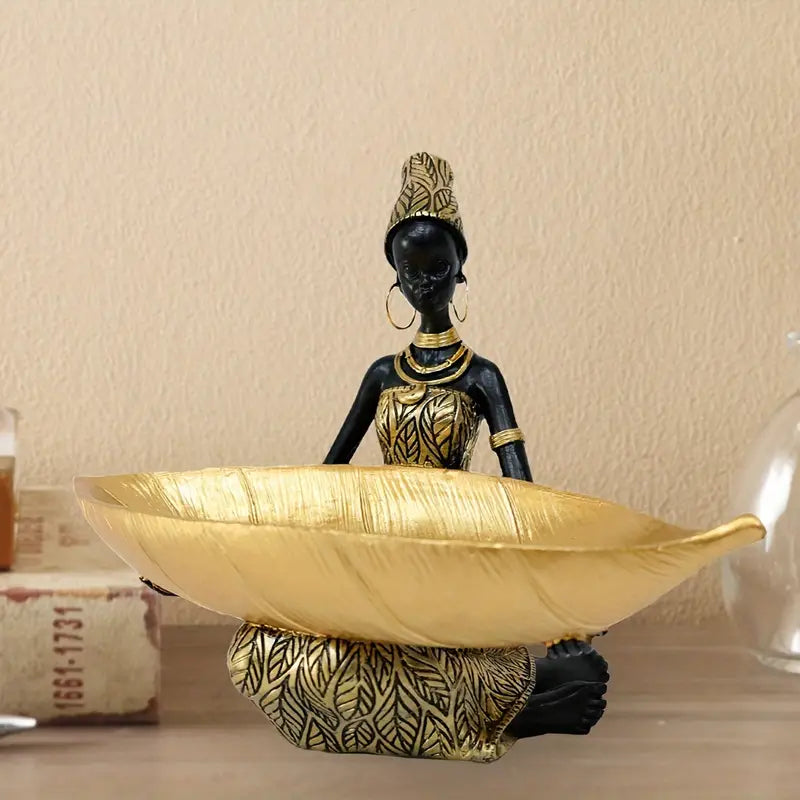 Zuri Legacy – Golden Vintage African Statue