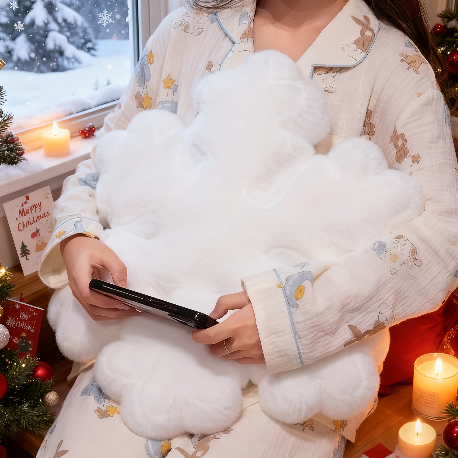 “Flurry Cloud” – Plush Cloud-Shaped Snowflake Pillow