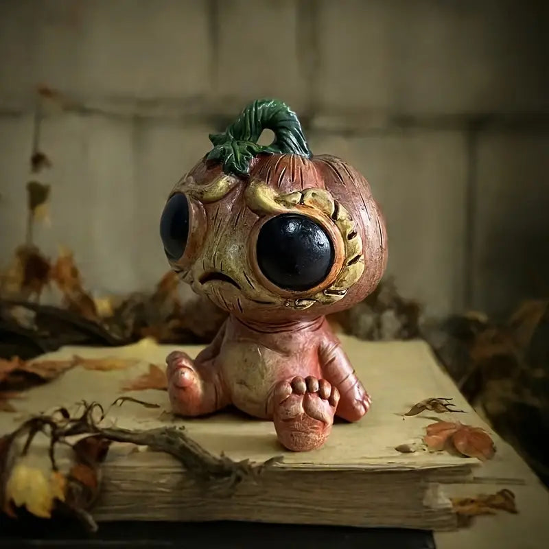 “Pumpkinstronaut” — Whimsical Alien Elf Figurine