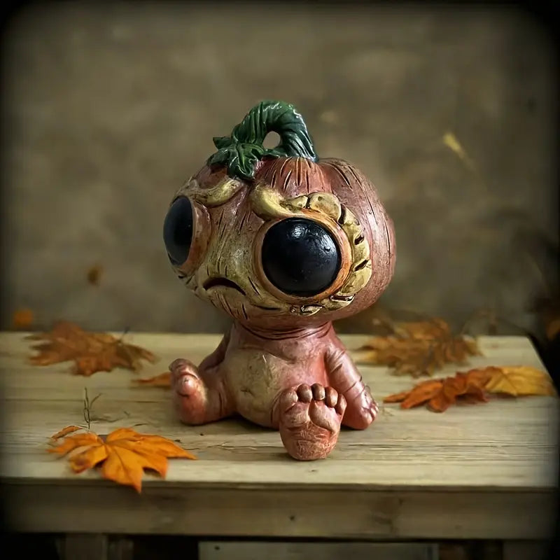 “Pumpkinstronaut” — Whimsical Alien Elf Figurine