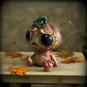 “Pumpkinstronaut” — Whimsical Alien Elf Figurine