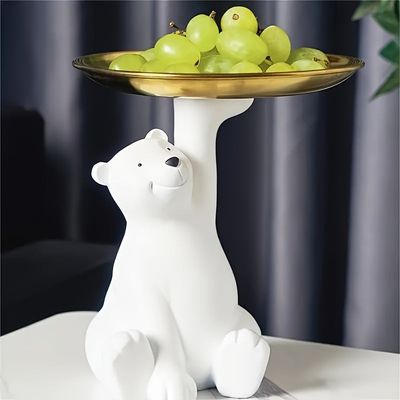 BohoBear™ Modern White Polar Bear Resin Tray