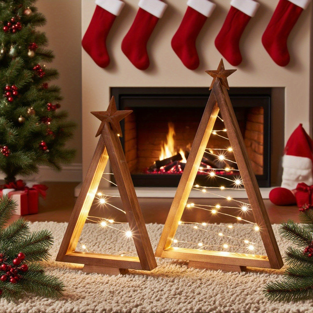 Rustic Glow LED Tabletop Trees