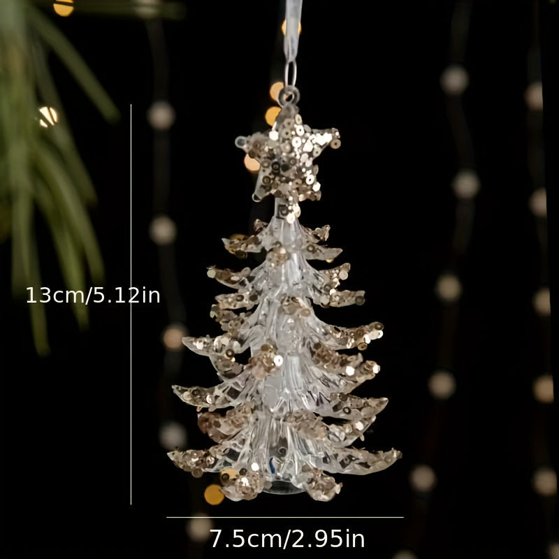 “Golden Gleam” – 4-Piece Acrylic Christmas Ornament Set