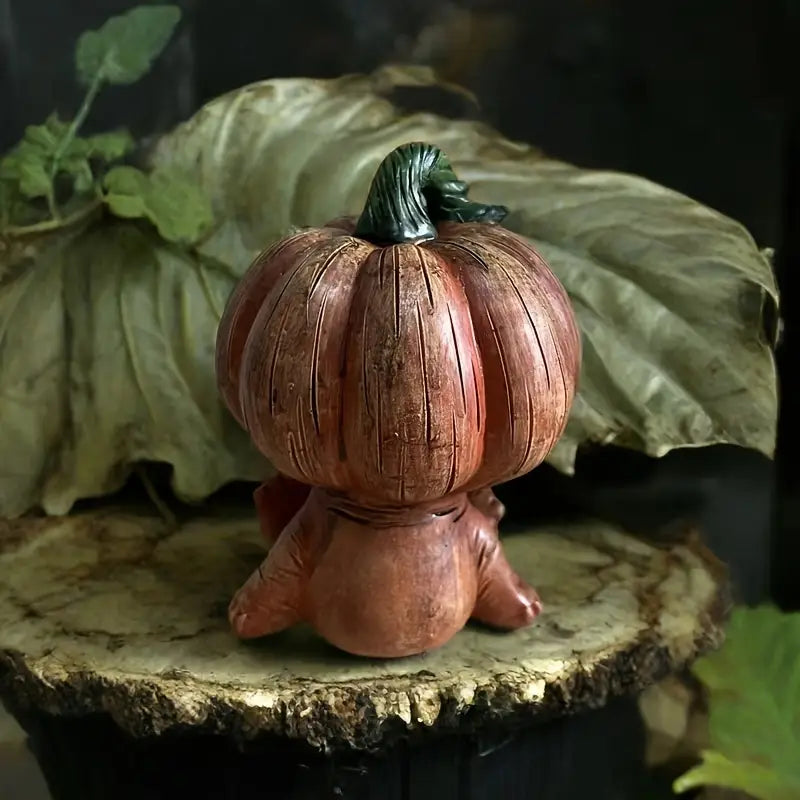 “Pumpkinstronaut” — Whimsical Alien Elf Figurine