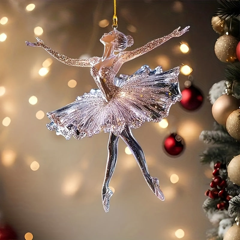 “Twinkle Pirouette” – 6-Piece Ballerina Acrylic Christmas Ornaments