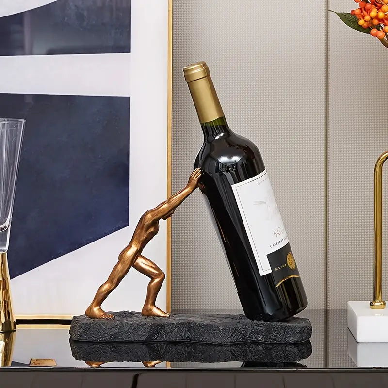 Timeless Elegance: European Resin Wine Rack Sculpture