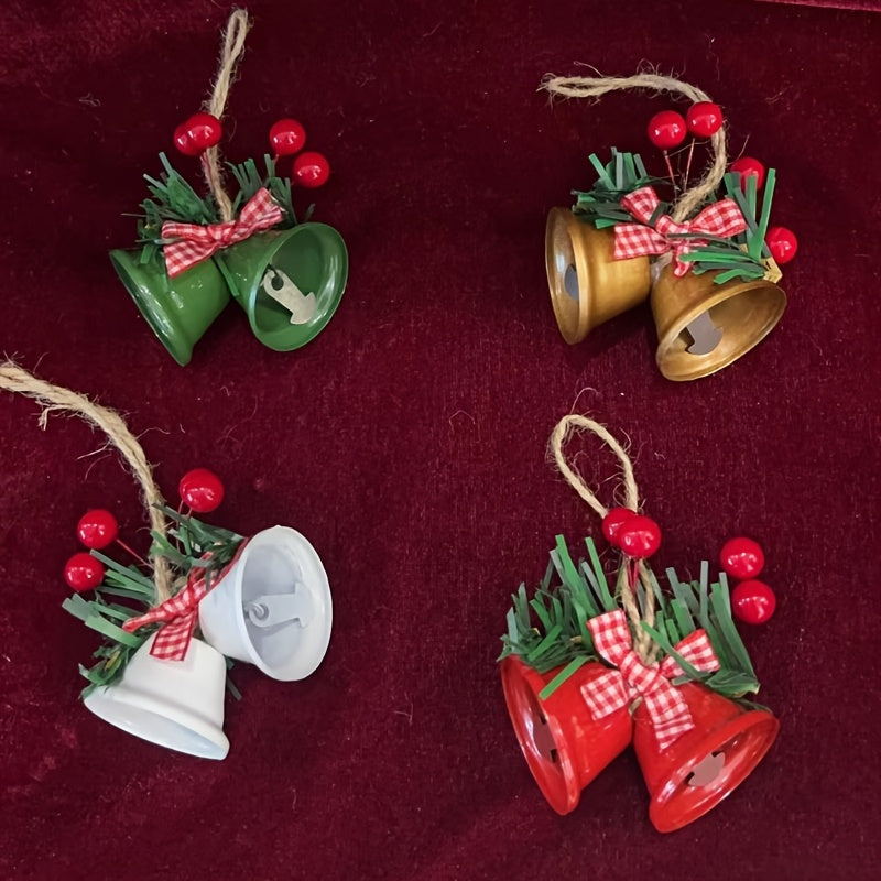 “Rustic Jingle” – 12-Piece Vintage Farmhouse Christmas Bell Ornament Set