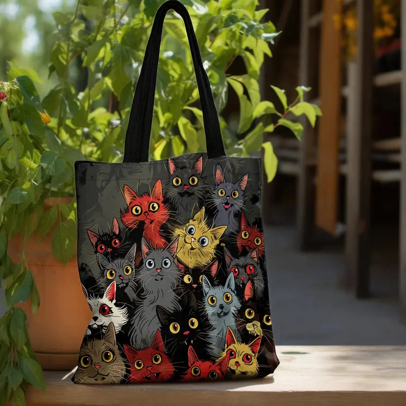 ArteFelis™ | Canvas Tote with Colorful Cat Design